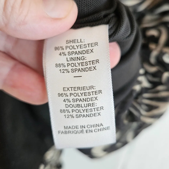 Likely Gemella Womens Mini Dress Sz 6 Black-Cream One Shoulder Asymmetrical Hem - Picture 11 of 14